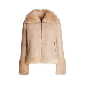 Giubbino in shearling a pelo lungo