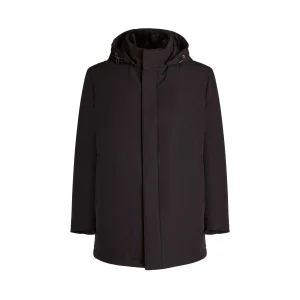 Cappotto combinato nylon e shearling